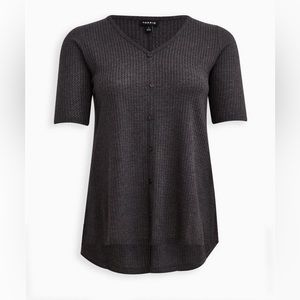 NWT Torrid Waffle V-Neck Tee